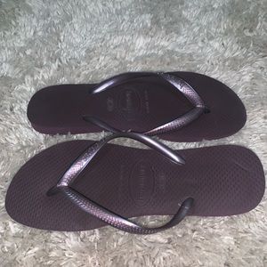 Havaianas purple slim flip flop